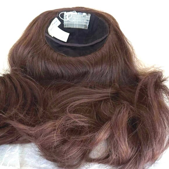 Vintage 100% Human Hair Fall from the 1970's -#32 Med Dark Brown  NEW with tags - Picture 7 of 10